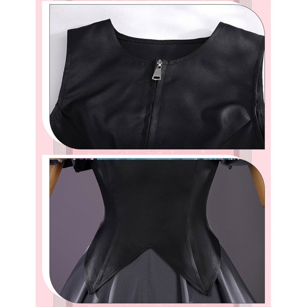 Oshi no Ko Rubii Hoshino Women Black Dress Cosplay Costume Halloween Carnival Outfit