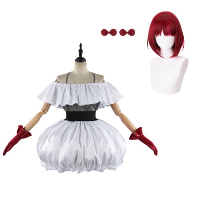 Oshi no Ko Kana Arima Women White Dress Cosplay Costume Halloween Carnival Outfit