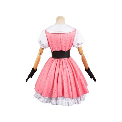 OSHI NO KO Hoshino Rubii Pink Polka Dot Dress Suit Cosplay Costume Halloween Carnival Outfit