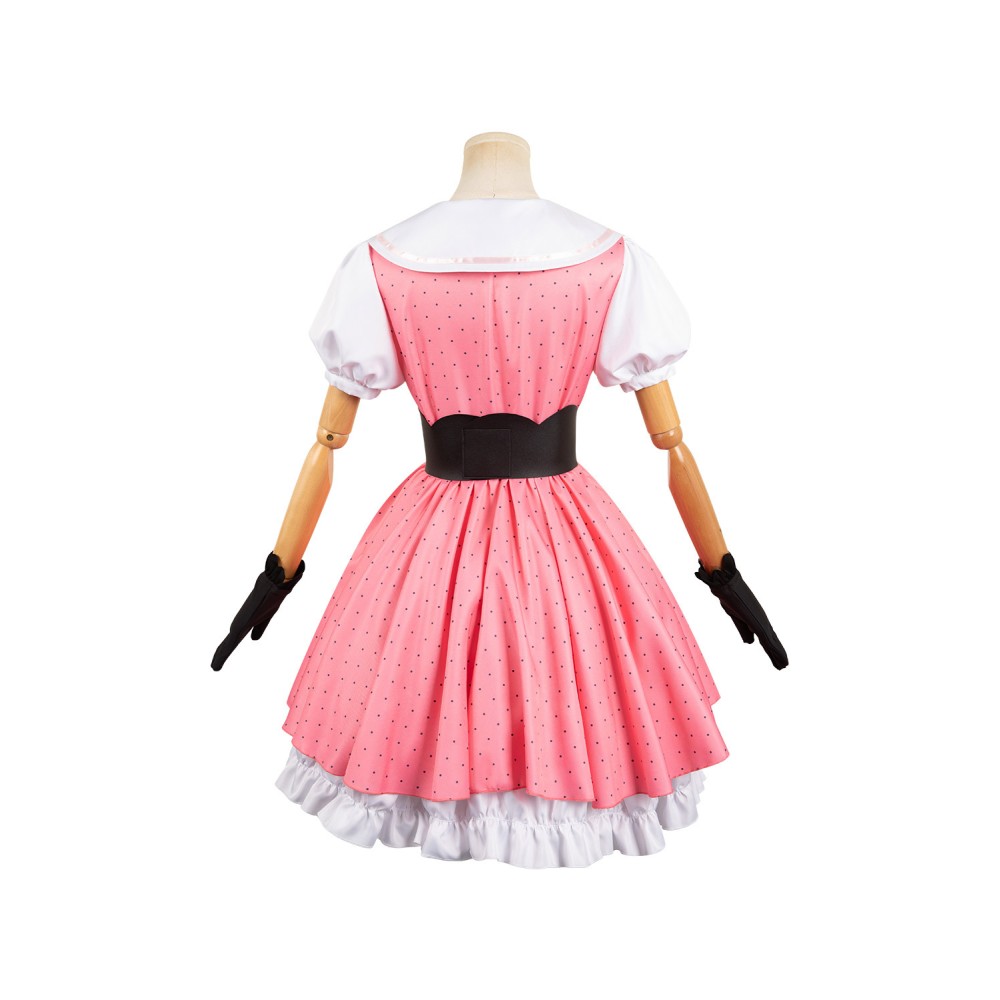 OSHI NO KO Hoshino Rubii Pink Polka Dot Dress Suit Cosplay Costume Halloween Carnival Outfit