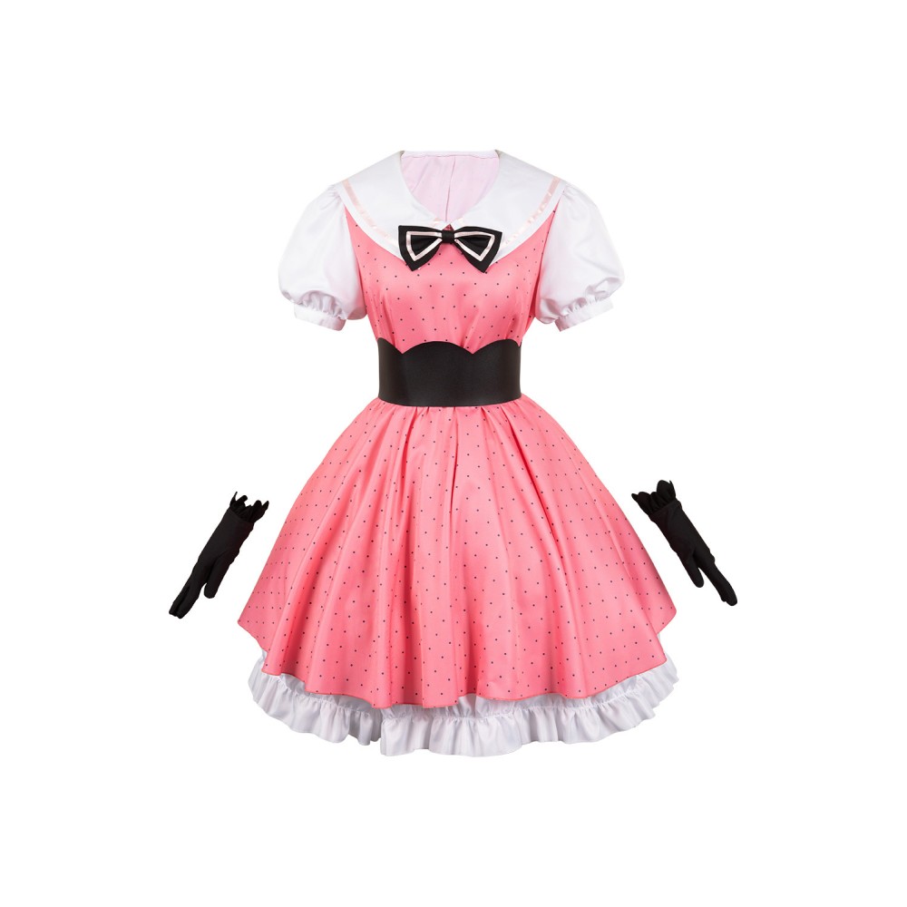 OSHI NO KO Hoshino Rubii Pink Polka Dot Dress Suit Cosplay Costume Halloween Carnival Outfit