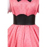 OSHI NO KO Hoshino Rubii Pink Polka Dot Dress Suit Cosplay Costume Halloween Carnival Outfit