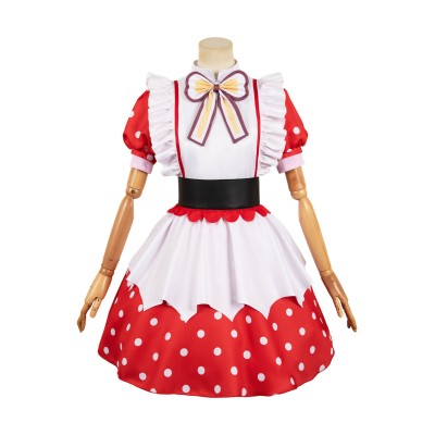 OSHI NO KO Arima Kana Robe Tablier à Pois Rouges Costume Cosplay Halloween Carnaval