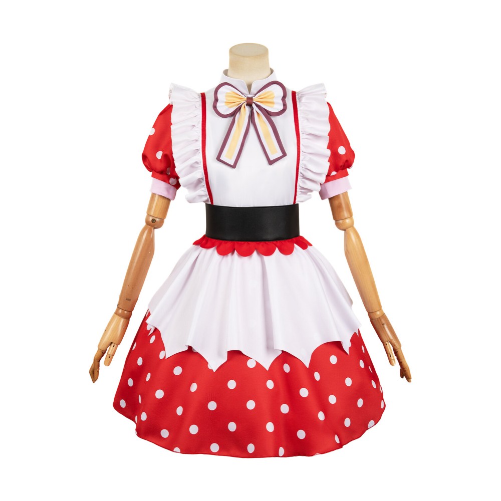 OSHI NO KO Arima Kana Robe Tablier à Pois Rouges Costume Cosplay Halloween Carnaval