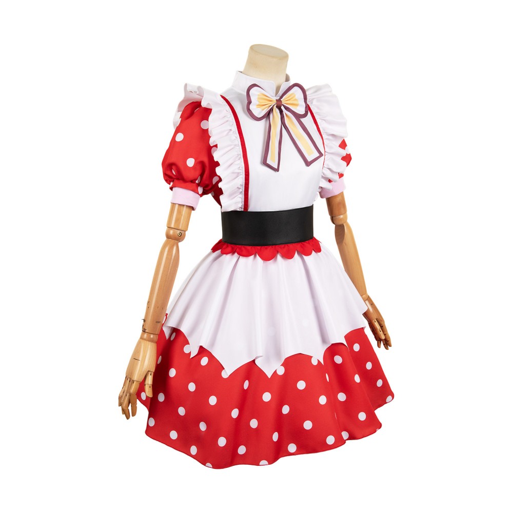 OSHI NO KO Arima Kana Robe Tablier à Pois Rouges Costume Cosplay Halloween Carnaval