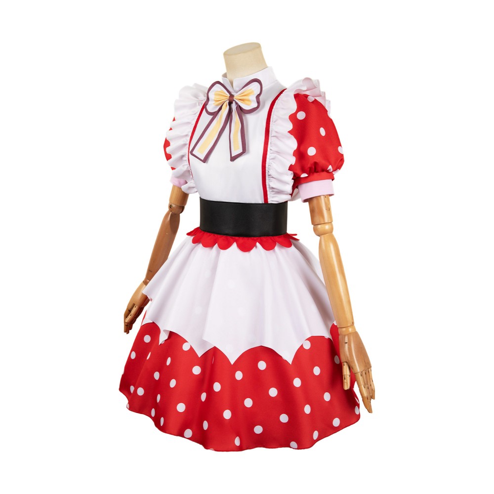 OSHI NO KO Arima Kana Robe Tablier à Pois Rouges Costume Cosplay Halloween Carnaval