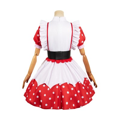 OSHI NO KO Arima Kana Robe Tablier à Pois Rouges Costume Cosplay Halloween Carnaval