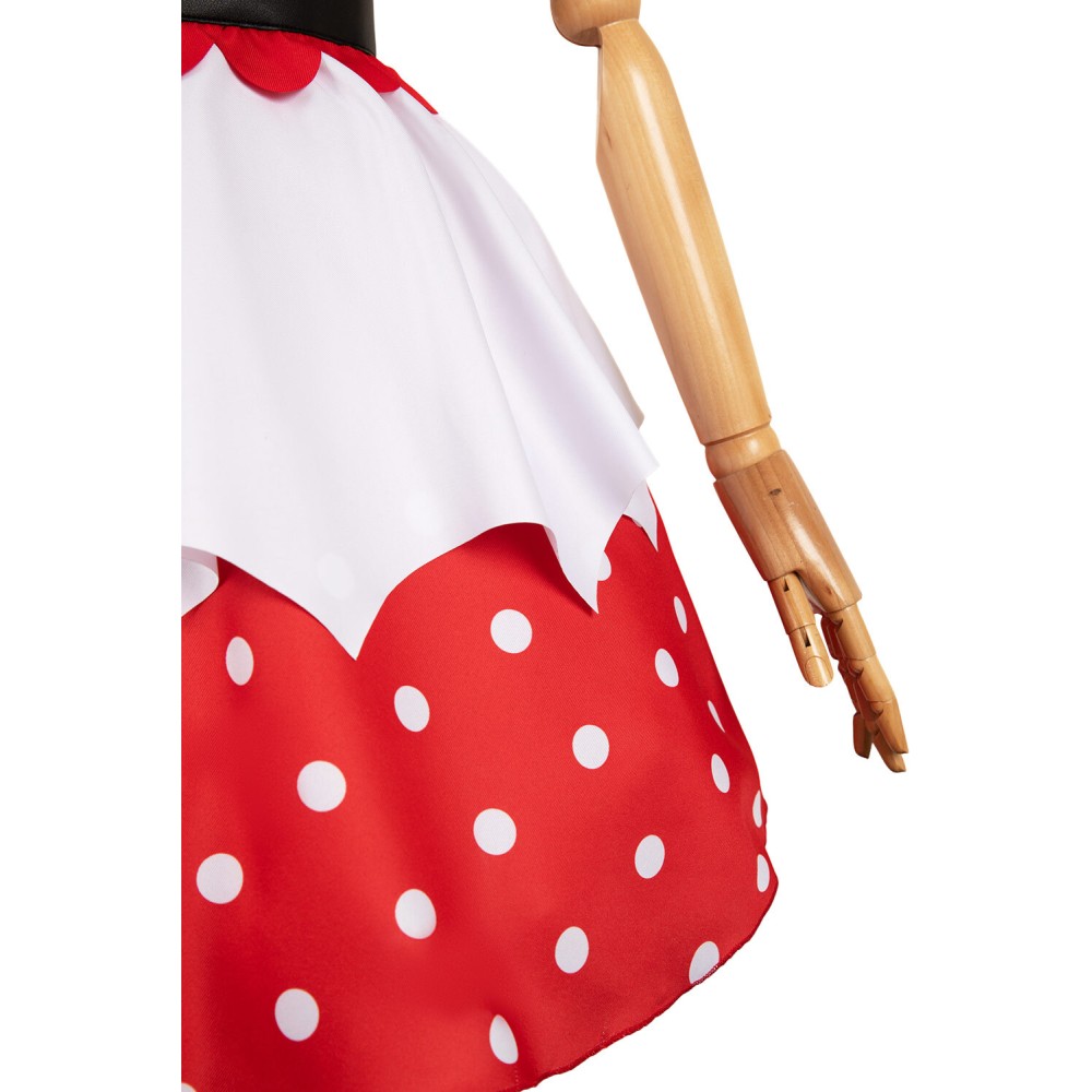 OSHI NO KO Arima Kana Robe Tablier à Pois Rouges Costume Cosplay Halloween Carnaval