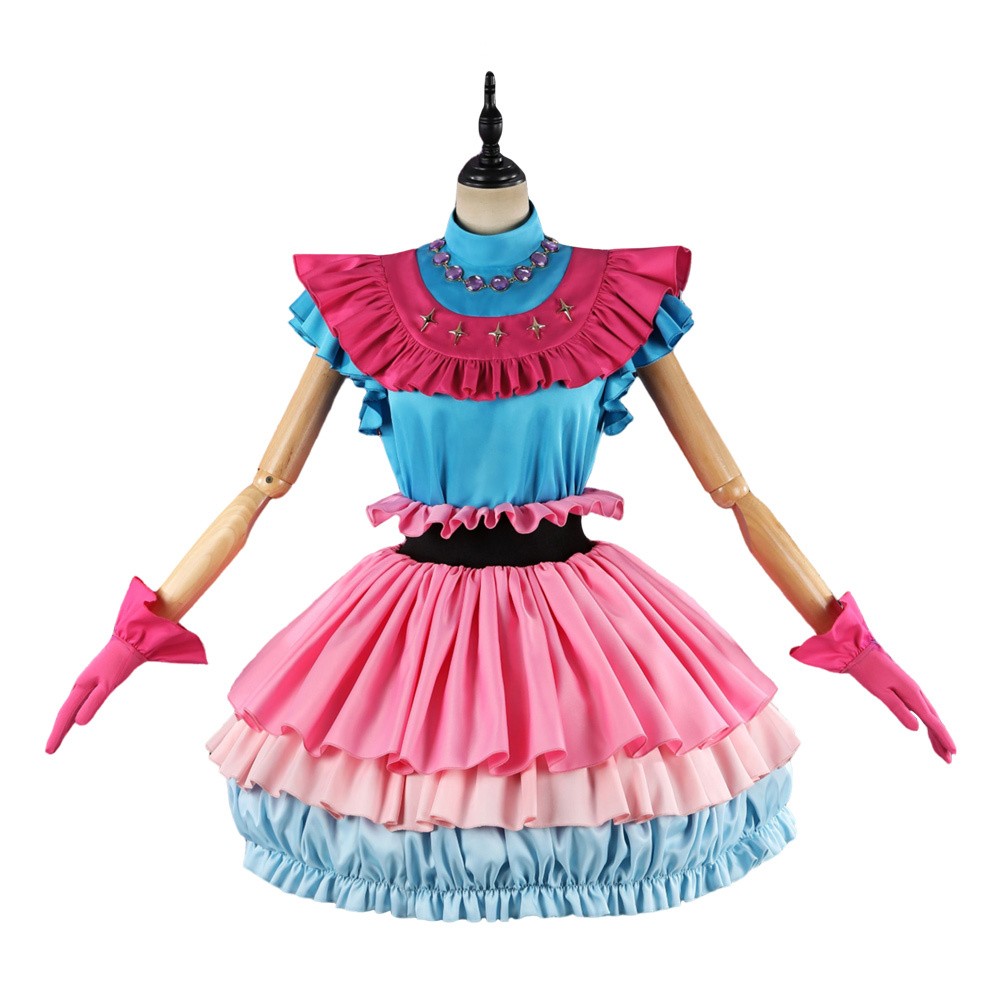 Oshi no Ko Ai Hoshino Women Pink Dress Cosplay Costume Halloween Carnival Outfit