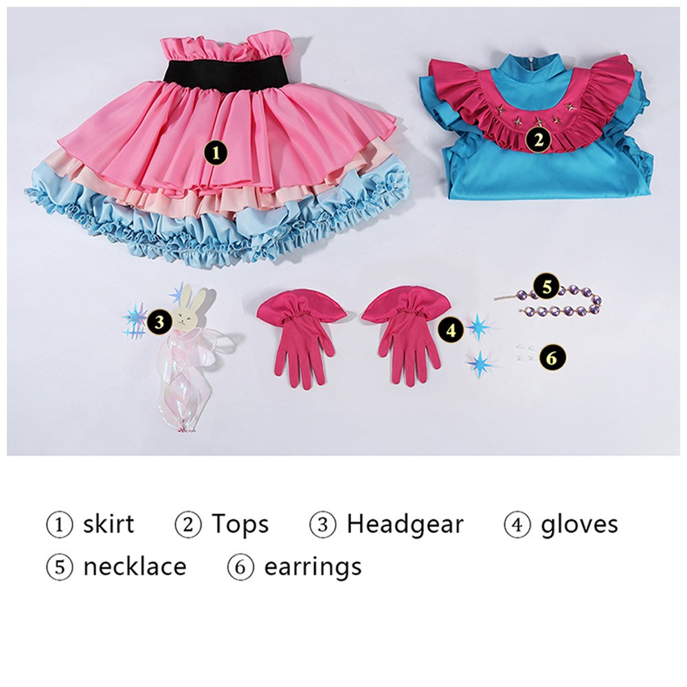 Oshi no Ko Ai Hoshino Women Pink Dress Cosplay Costume Halloween Carnival Outfit