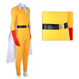 One Punch Man Saitama Men Yellow Jumpsuit Cape Set Party Cosplay Costume Halloween Carnival