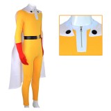 One Punch Man Saitama Men Yellow Jumpsuit Cape Set Party Cosplay Costume Halloween Carnival