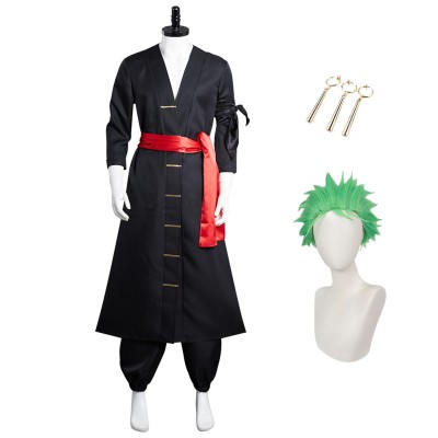 Costume de cosplay Kimono de Roronoa Zoro du pays de Wano pour Halloween et carnaval