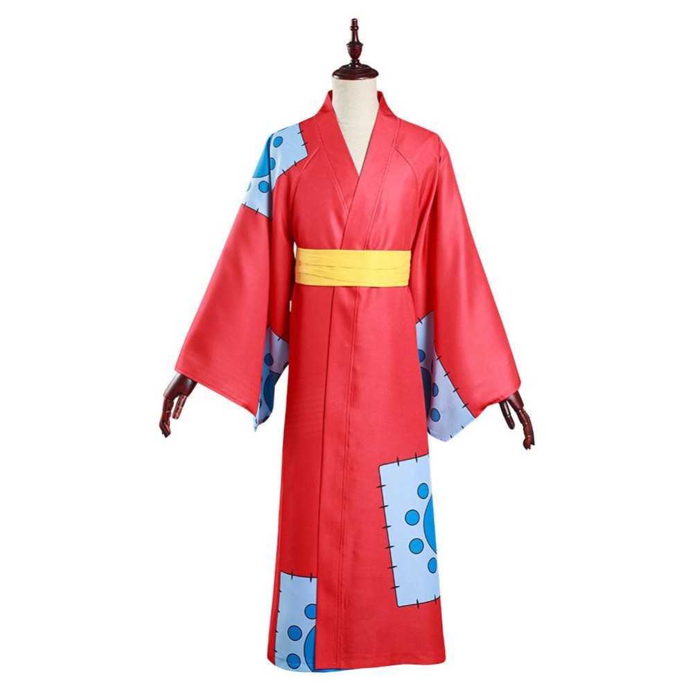 Wano Country Monkey D. Luffy Kimono Suit Cosplay Costume Halloween Carnival Outfit