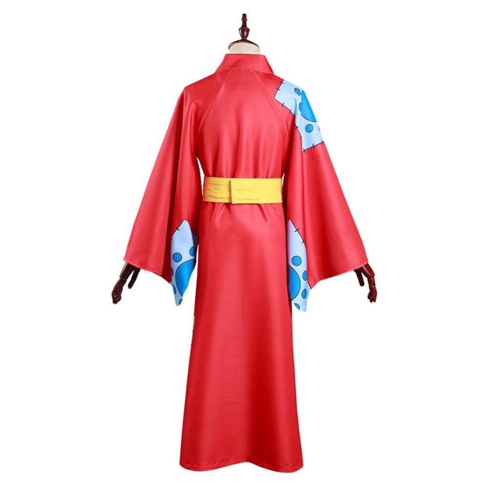 Wano Country Monkey D. Luffy Kimono Suit Cosplay Costume Halloween Carnival Outfit