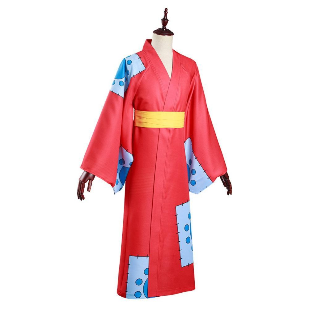 Wano Country Monkey D. Luffy Kimono Suit Cosplay Costume Halloween Carnival Outfit