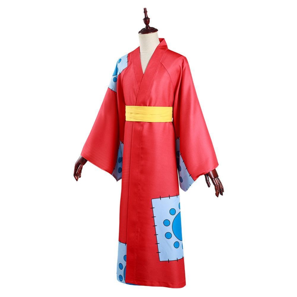 Wano Country Monkey D. Luffy Kimono Suit Cosplay Costume Halloween Carnival Outfit