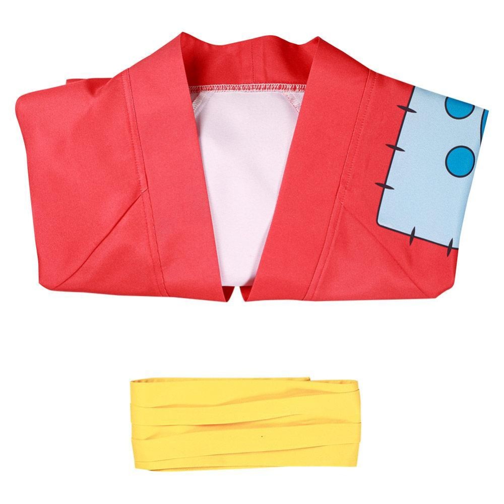 Wano Country Monkey D. Luffy Kimono Suit Cosplay Costume Halloween Carnival Outfit