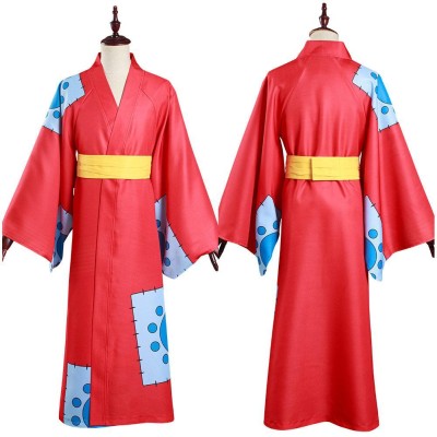 Wano Country Monkey D. Luffy Kimono Suit Cosplay Costume Halloween Carnival Outfit