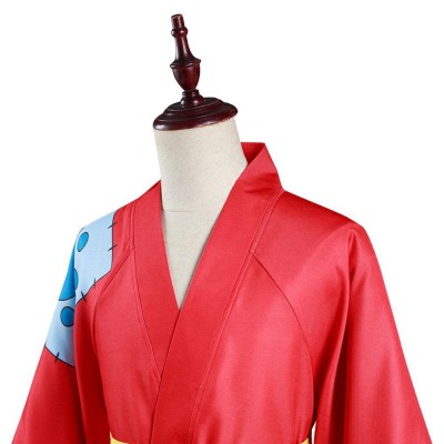 Wano Country Monkey D. Luffy Kimono Suit Cosplay Costume Halloween Carnival Outfit