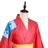 Wano Country Monkey D. Luffy Kimono Suit Cosplay Costume Halloween Carnival Outfit