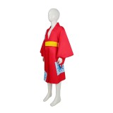 Wano Country Arc Monkey D. Luffy Kids Children Kimono Suit Cosplay Costume Halloween Carnival Outfit