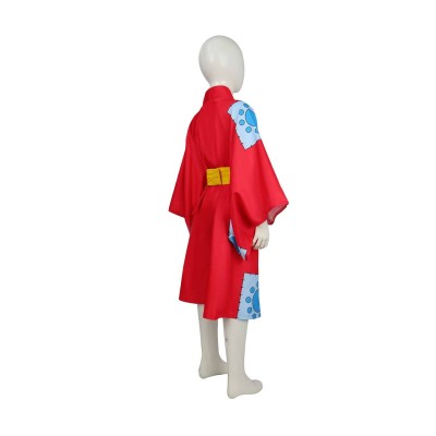 Wano Country Arc Monkey D. Luffy Kids Children Kimono Suit Cosplay Costume Halloween Carnival Outfit