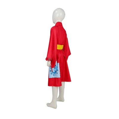 Wano Country Arc Monkey D. Luffy Kids Children Kimono Suit Cosplay Costume Halloween Carnival Outfit