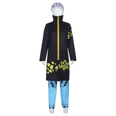 Trafalgar D. Water Law Kids Children Black Suit Cosplay Costume Halloween Carnival Outfit