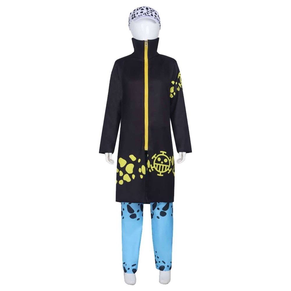 Trafalgar D. Water Law Kids Children Black Suit Cosplay Costume Halloween Carnival Outfit