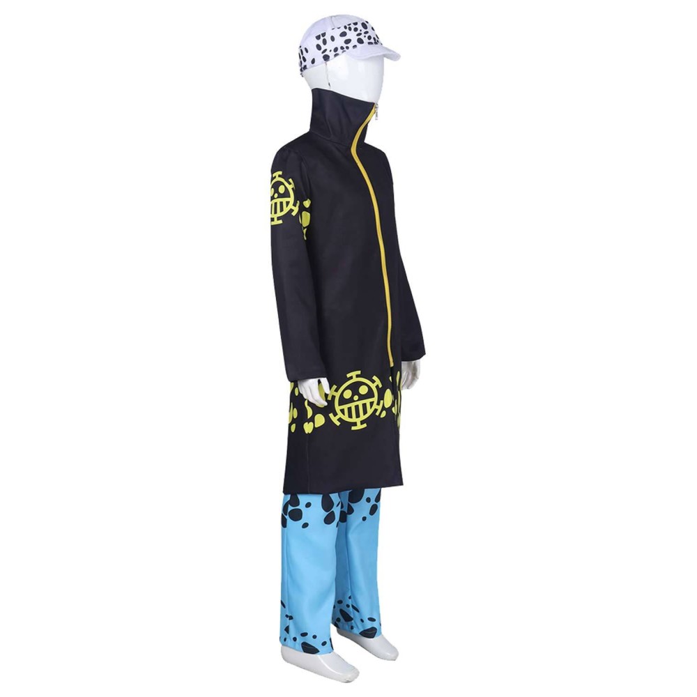 Trafalgar D. Water Law Kids Children Black Suit Cosplay Costume Halloween Carnival Outfit