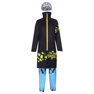 Trafalgar D. Water Law Kids Children Black Suit Cosplay Costume Halloween Carnival Outfit