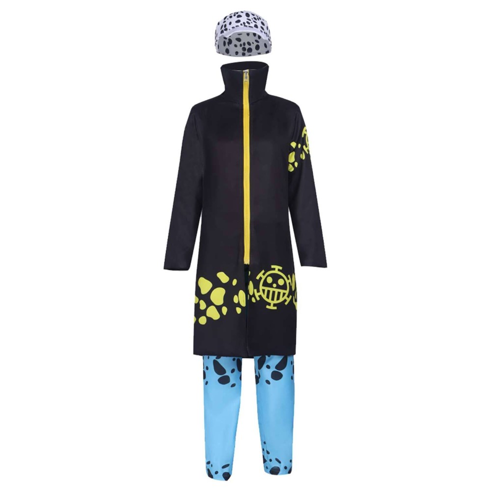 Trafalgar D. Water Law Kids Children Black Suit Cosplay Costume Halloween Carnival Outfit