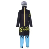Trafalgar D. Water Law Kids Children Black Suit Cosplay Costume Halloween Carnival Outfit
