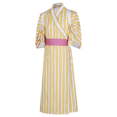 Sanji Striped Kimono Suit Cosplay Costume Halloween Carnival Outfit