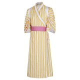 Sanji Striped Kimono Suit Cosplay Costume Halloween Carnival Outfit