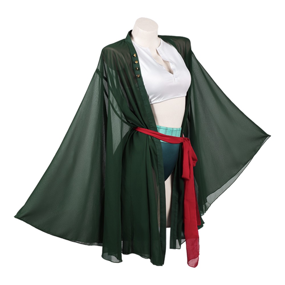 Roronoa Zoro Women Green Swimsuit Cosplay Costume Halloween Carnival Outfit