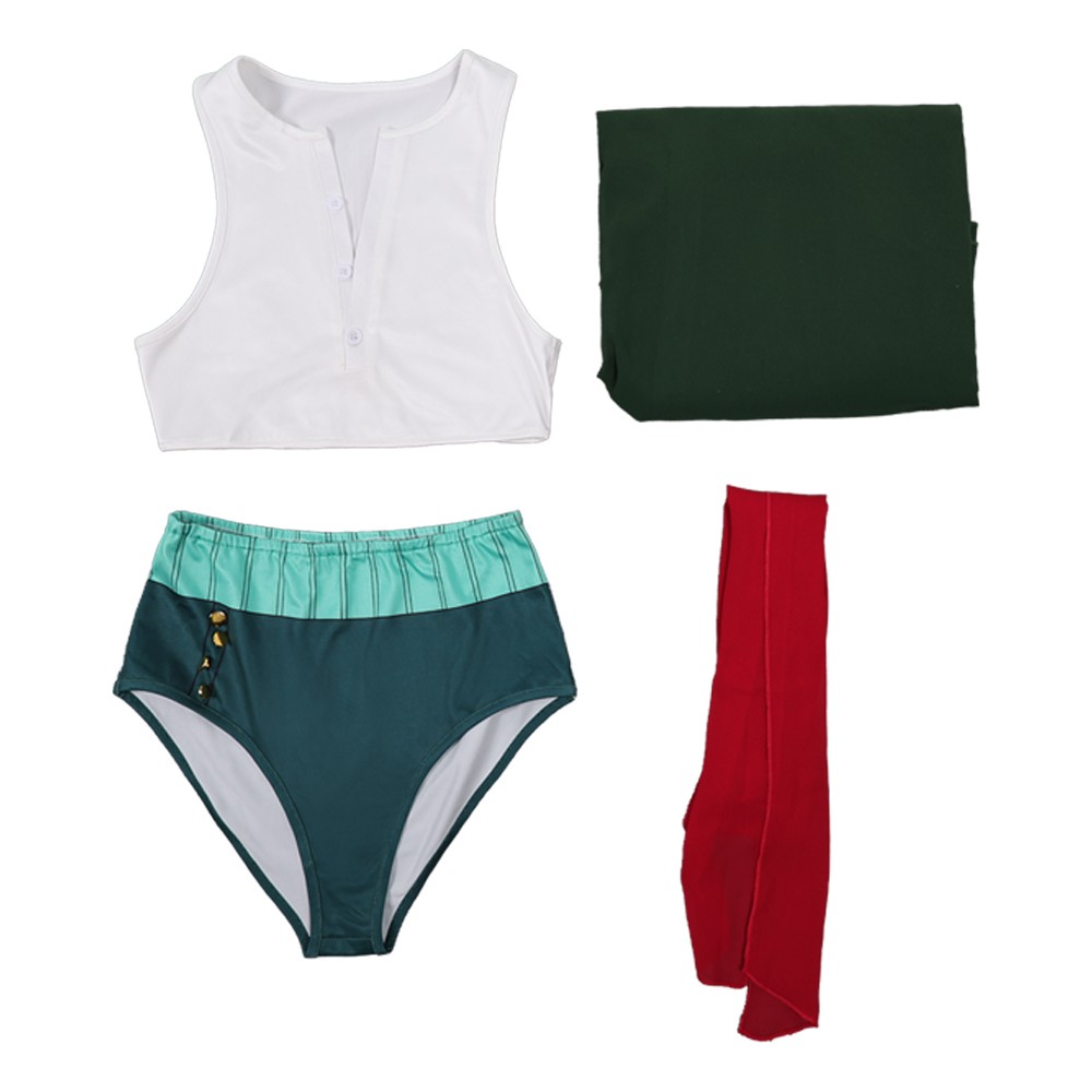 Roronoa Zoro Women Green Swimsuit Cosplay Costume Halloween Carnival Outfit