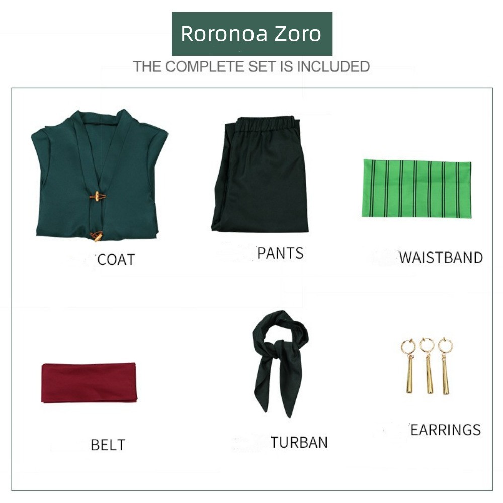 Roronoa Zoro Two Years Later Kids Suit Cosplay Costume Halloween Carnival Outfit