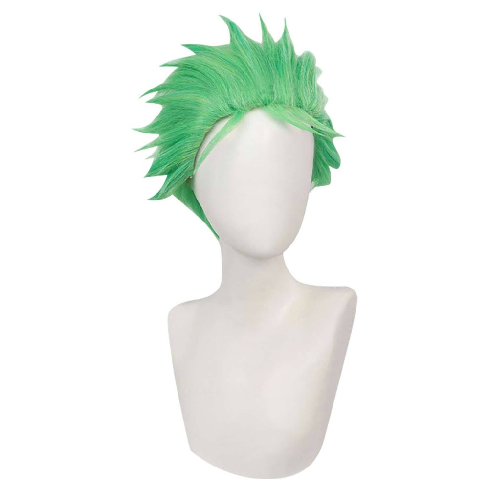 Roronoa Zoro Short Green Wig Heat Resistant Synthetic Hair Accessories Cosplay Costume Halloween Carnival