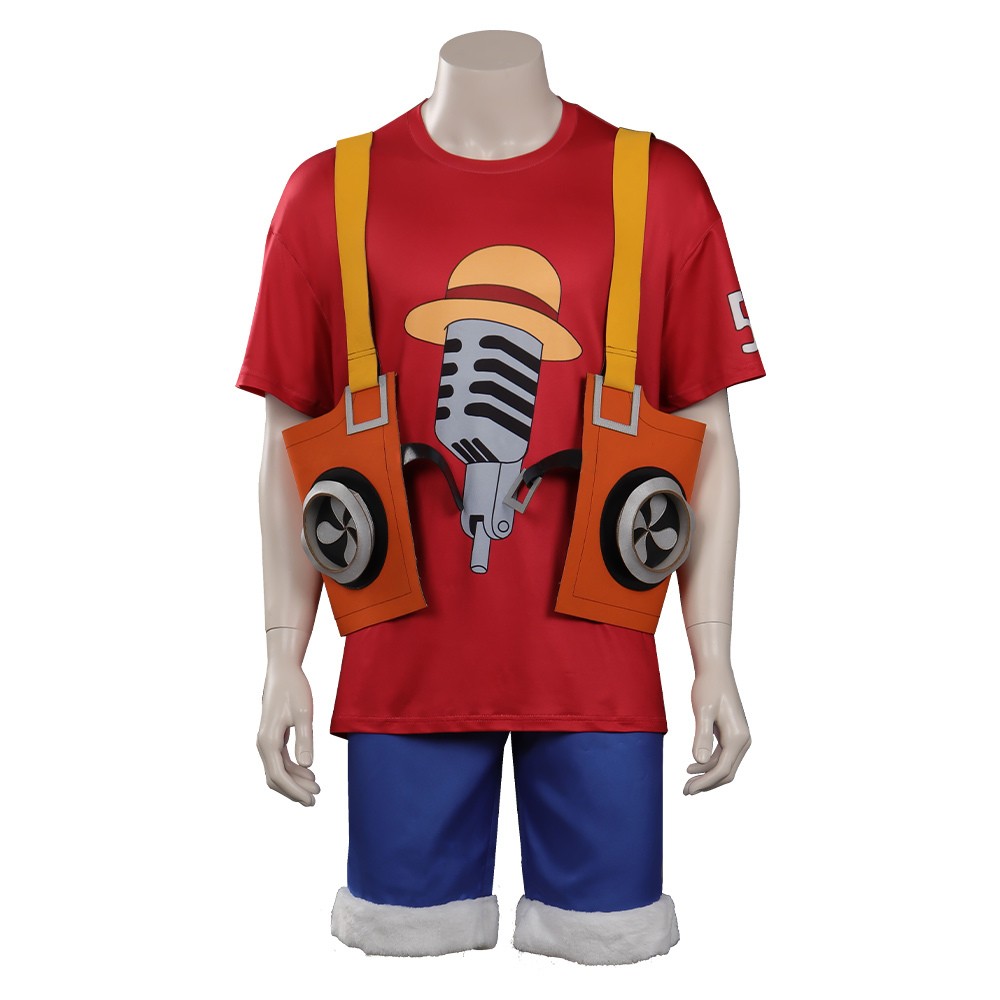 Costume de cosplay Monkey D. Luffy Rouge de One Piece pour Halloween et carnaval