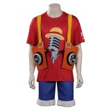 Costume de cosplay Monkey D. Luffy Rouge de One Piece pour Halloween et carnaval