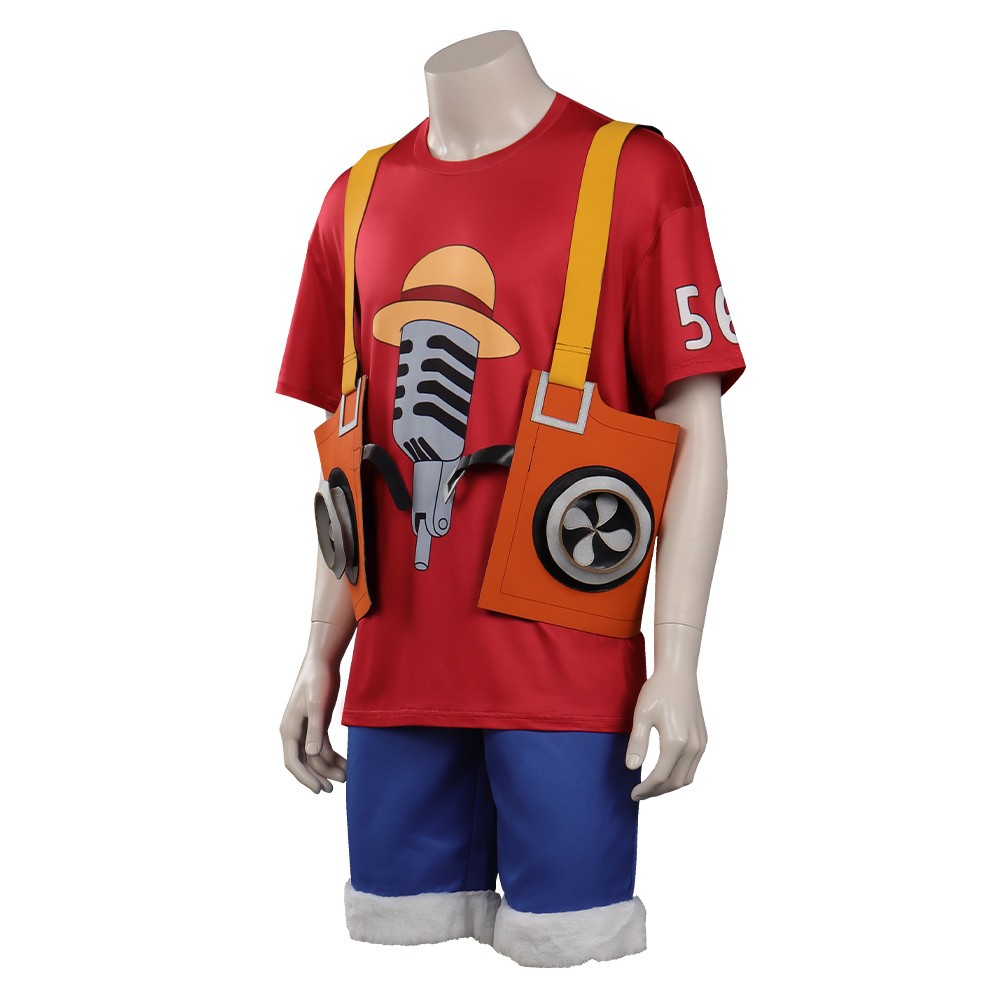 Costume de cosplay Monkey D. Luffy Rouge de One Piece pour Halloween et carnaval