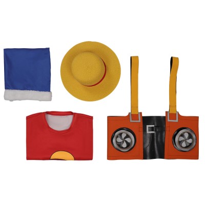 Costume de cosplay Monkey D. Luffy Rouge de One Piece pour Halloween et carnaval
