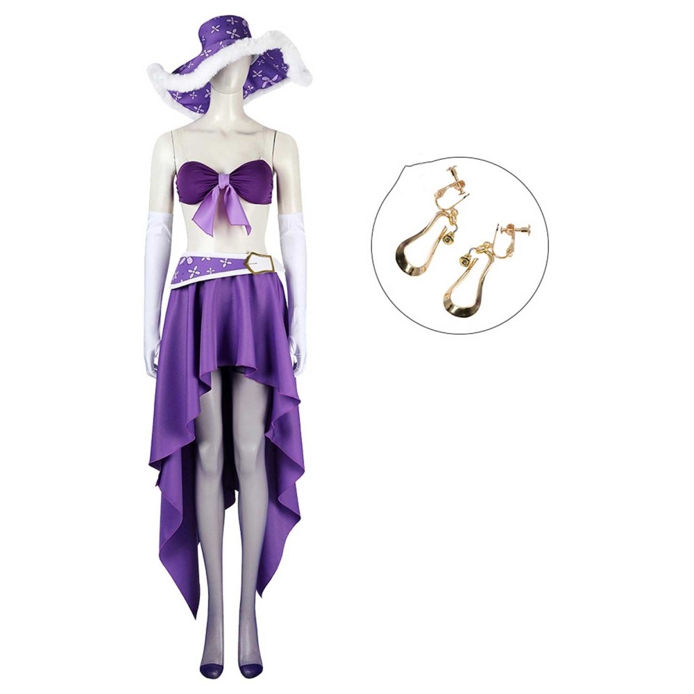 One Piece Nico Robin 15th Anniversary Purple Dress Suit Costume de Cosplay Halloween Carnaval