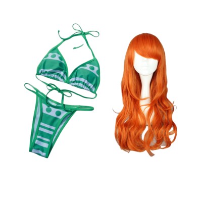 Nami Green Swimsuit Suit Cosplay Costume Halloween Carnival Outfit
