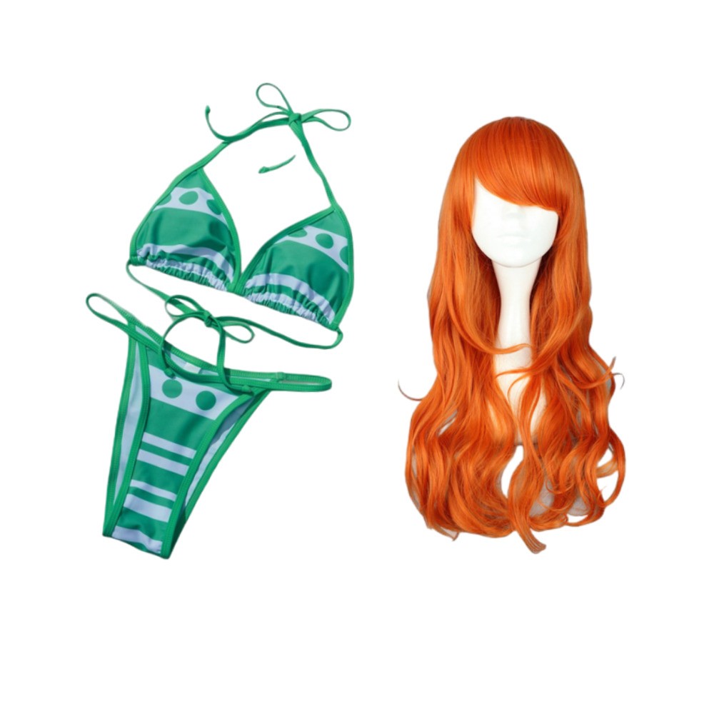 Nami Green Swimsuit Suit Cosplay Costume Halloween Carnival Outfit