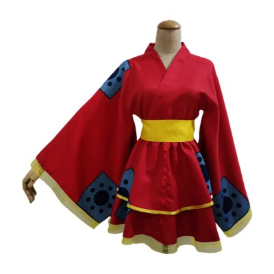 Robe Lolita Femme One Piece Luffy Costume Cosplay Tenue Halloween Carnaval