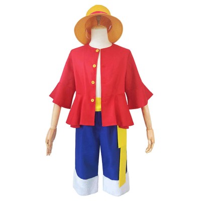 Luffy Kids Children Party Suit Cosplay Costume Halloween Carnival Outfit
