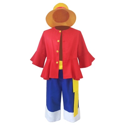 Luffy Kids Children Party Suit Cosplay Costume Halloween Carnival Outfit